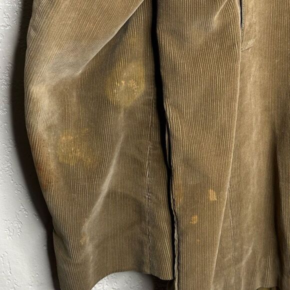 VTG Cortefiel Mens Blazer Jacket Size 44 Mustard Yellow Corduroy 2-Button Lined - Picture 5 of 5